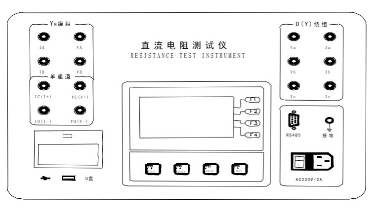 三通道直流電阻測(cè)試儀儀器面板