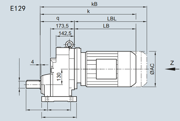 E129減速電機,EF129減速器,EZ129齒輪減速箱,減速機